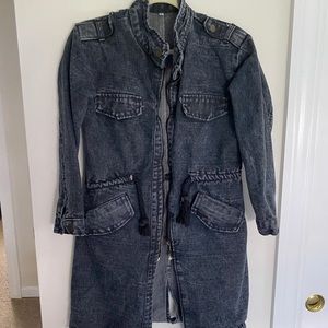 Boutique Black Denim long jacket, small